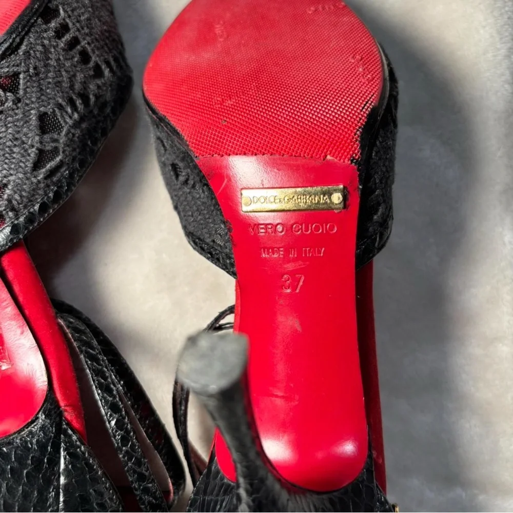 Dolce & Gabbana vintage lace open toe heels - Picture 8 of 8